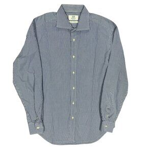 BOGGI Milano Super Classics Blue Check Dress Shirt 41 16 Large